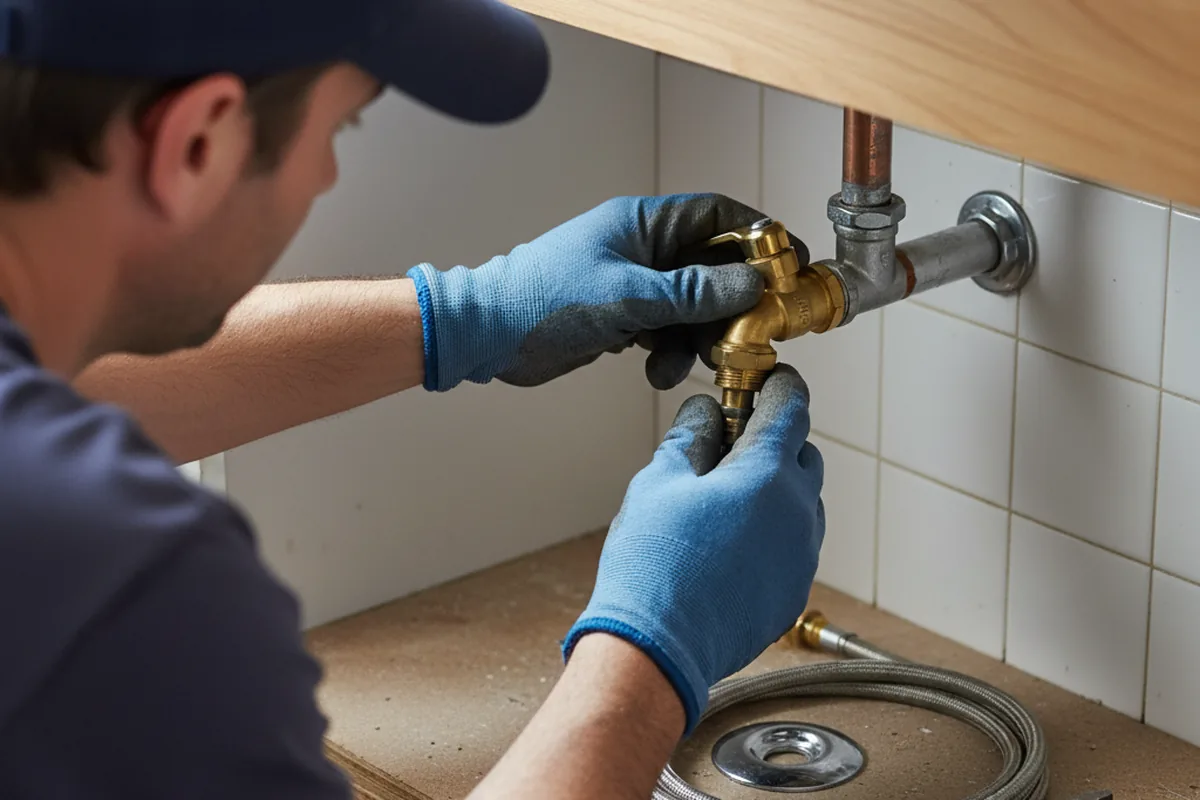 Shutoff valve and fitting work during Emergency Plumbing in Boggstown